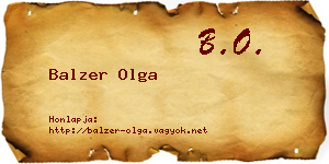 Balzer Olga névjegykártya